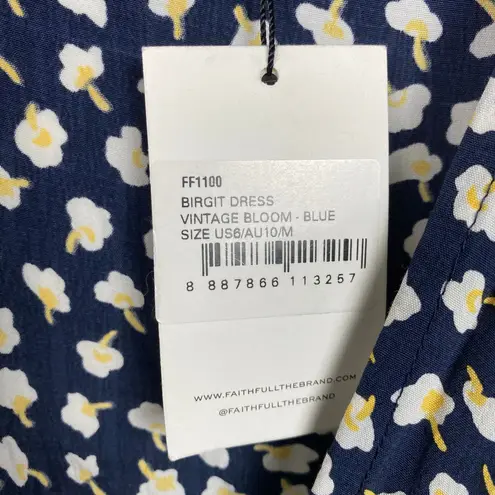 Faithfull the Brand Blue Vintage Bloom Birgit Mini Dress Sz.US6 NWT