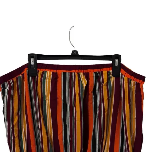 Toxik 3 Women's Size 3X Stripe Wide Leg Romper Jumpsuit Jumper Pants Pockets Orange