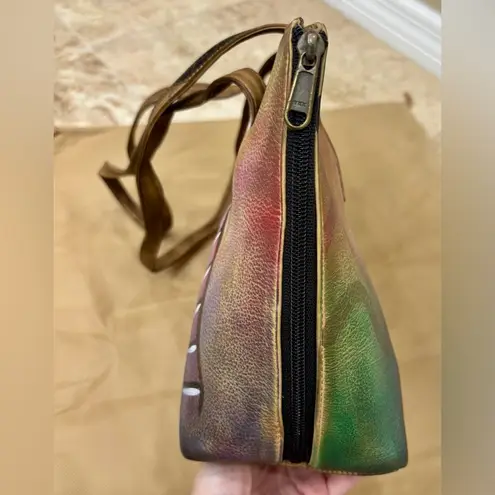 Anuschka Leather Hand Painted shoulder bag. NWT