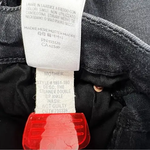 MOTHER Denim Mother The Stunner Double Zip Ankle Skinny Jeans Not Guilty Black High Rise 27