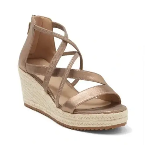 Eileen Fisher  Wanda Strappy Leather Wedge Size 7
