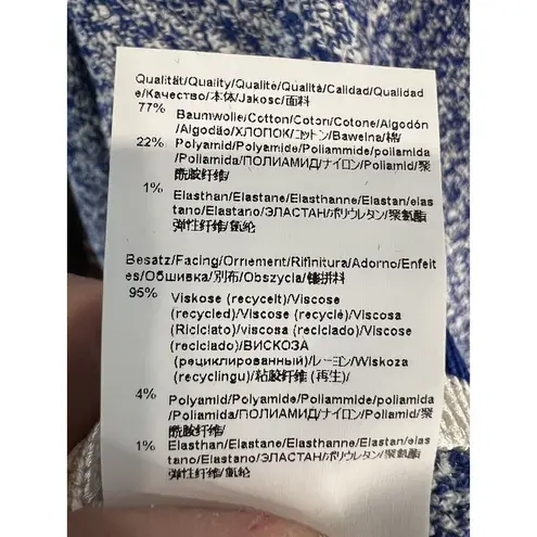 Hugo Boss NWT Women's C Folonia V-Neck Cardigan Sweater Size Medium Blue White