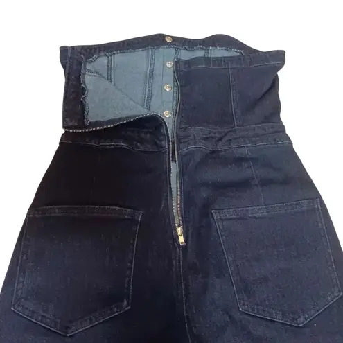 WEWOREWHAT Strapless Denim Jumpsuit Dark Wash Stretch Size 6 NEW NWT