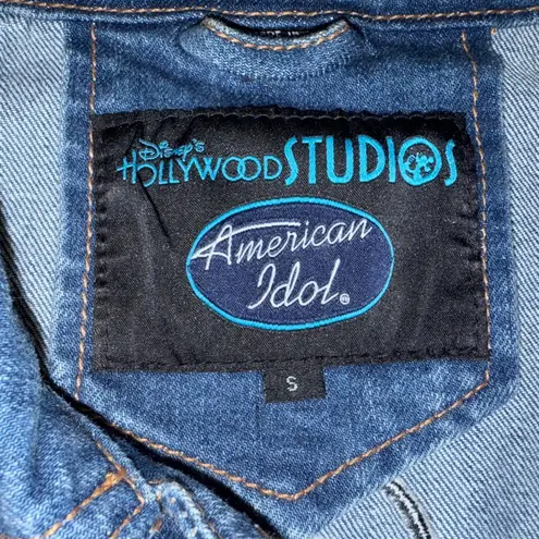 Disney Parks Hollywood Studios American Idol Denim Jean Jacket Microphone Size S Blue