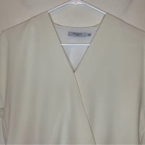 MM.LaFleur Antonia Draped Front Short Sleeve Top Eco Soft Weave Ivory Sz Small