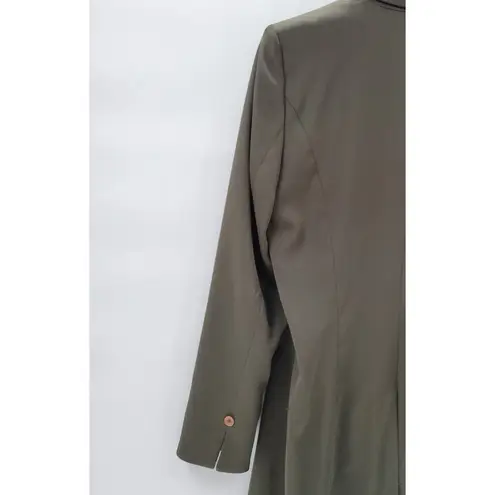 Mixit Longline Jacket Womens 12 Tall Green Stretch Notch Lapel Back Slit Career