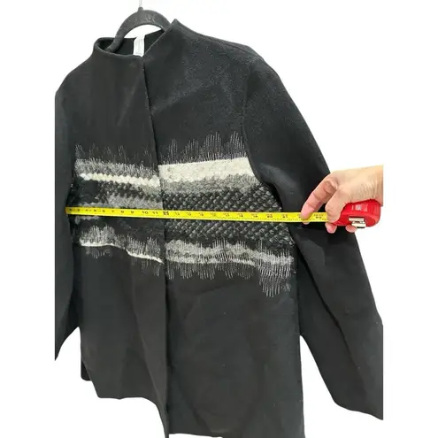 MARLA WYNNE WOOL BLEND EMBROIDERY TOPPER LONG SLEEVE COAT SIZE M Size M