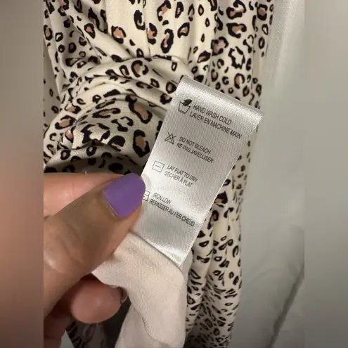 Saltwater Luxe Jacey Cream and Black Leopard Midi Summer Dress Small