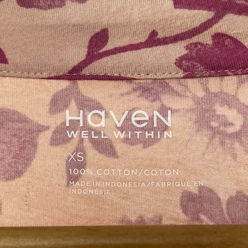 NWT Haven Organic Cotton Jersey Holiday Toile Sleep Shirt in Pink Size XS