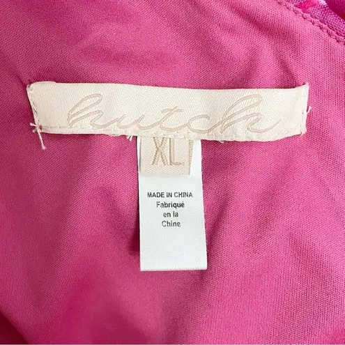 Hutch One Shoulder Asymmetrical Midi Dress Size XL Pink Floral Velvet Burnout