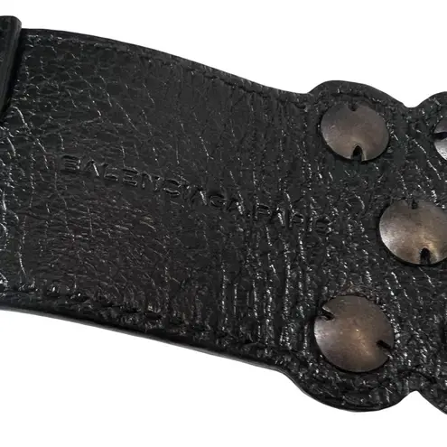 Balenciaga NEW Authentic Black Agneau Triple
Stud Leather Bracelet