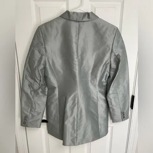 Valerie Stevens Vintage 90s Metallic Silver Two Piece Suit RARE Women’s Size 4