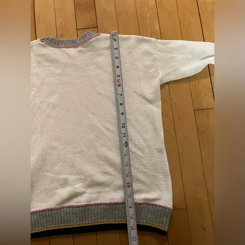 Lisa Todd Waffle Knit Cotton Long Sleeve White Size XS