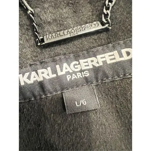 Karl Lagerfeld Women's Coat Black Wool Large