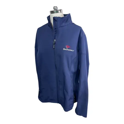 Core 365 by North End Logic Navy Softshell Jacket One America Logo Women's L Blue Size L