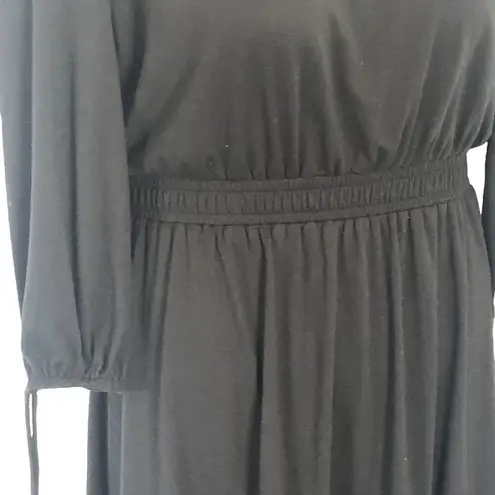Kate & Mallory Off the Shoulder Black Tie Sleeve Midi Dress size Small