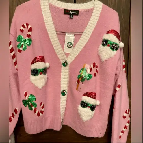 32 Degrees Heat NWT Pink Sequin Santa Sweater
