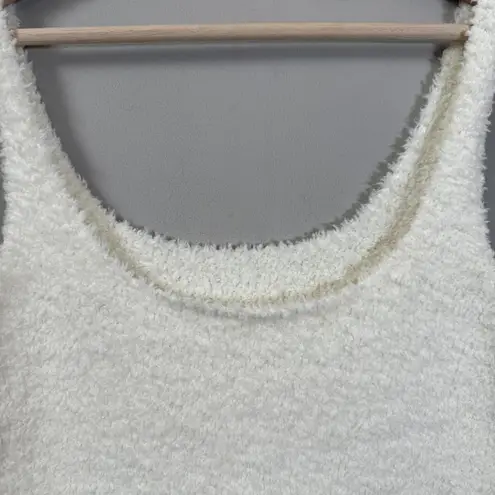 SKIMS Cozy Knit Crop Tank Top Women's 2X/3X Bone Fuzzy Sherpa Comfy Lounge NWOT