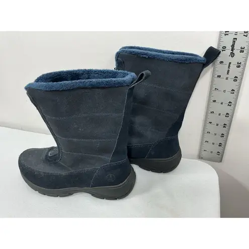 Womans Lands End Pullon Midcalf Boots 8B Blue Zip Lined Round Toe NWOT Size 8