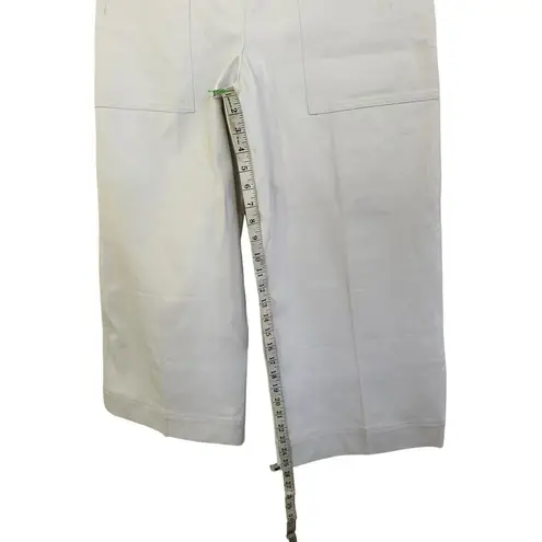 Spanx  Wide Legged Pants Women’s Size Large Bright White Cropped Twill
