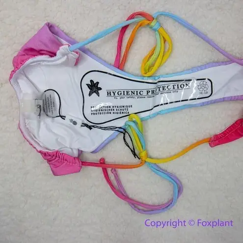 NEW Monica Hansen Beachwear MHB miami vice string bikini bottom, size XS Blue