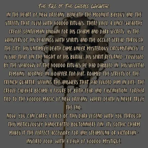 Handmade Unisex Boutonniere Pin Brooch Gothic Victorian & Steampunk Aesthetic