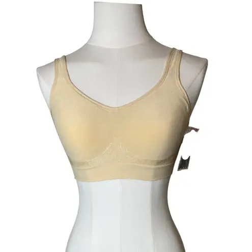 UNDER OUTFIT Style 459 Seamless Comfort Bra Beige Size S Adjustable Straps Tan
