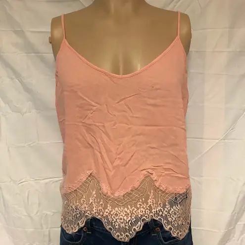 BKE Pink Lace Tank Top