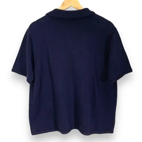 Talbots NWT Deadstock Vintage  Navy Blue Knit Polo Shirt