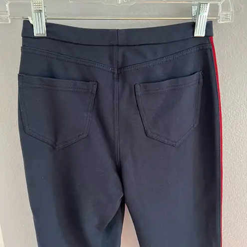 Boom Boom Jeans Navy Chino Stretch Pants with Red Stripe