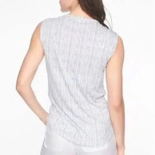 Athleta  Breezy Muscle Tank Medium Gray and White