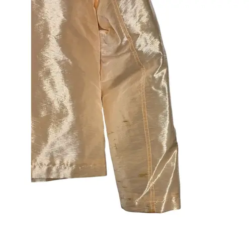 Dismero Women's Blazer Jacket Y2K Vermoda SPA Satin Lined Zipper Pocket Small Orange Size 4