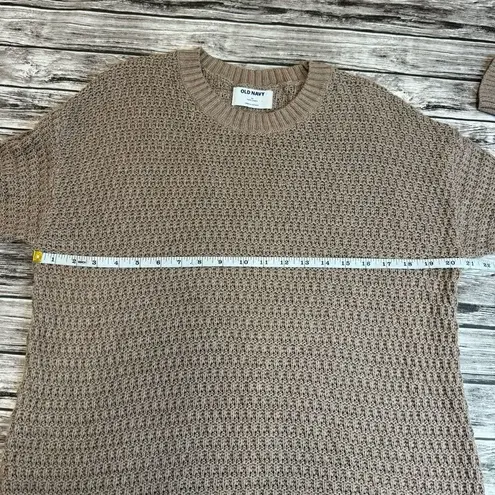 Old Navy  Women Crochet Tunic Length Long Sleeve Sweater M Med Medium Light Brown