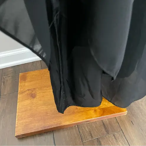 Vintage Clio Pants Wide Leg Palazzo Culottes Cropped Elastic Waist Lined Black Size M