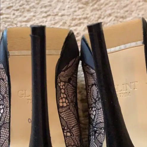 Glint Black Lace Heels Size 7.5