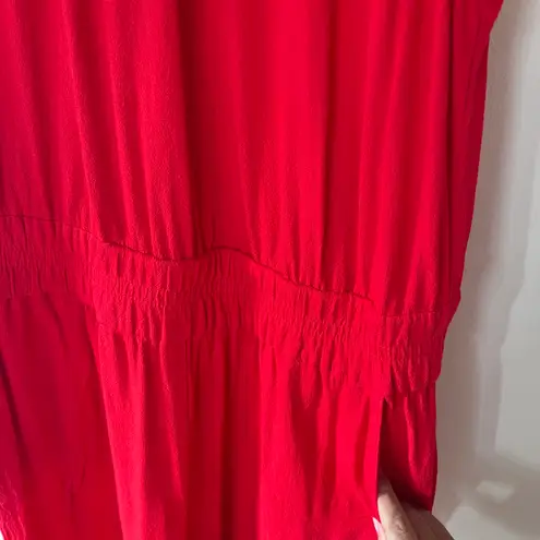Chelsea28 Nordstrom Ruffle Neck Wide Leg Jumpsuit Red Party Holiday Cocktail