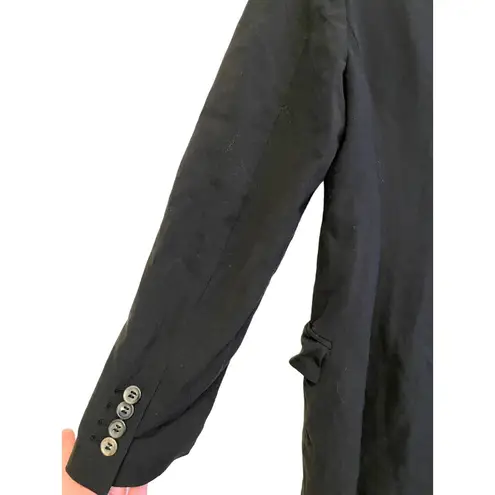 Piazza Sempione Long 4 Button Blazer Jacket Black Size IT 40 Italy Made Pockets