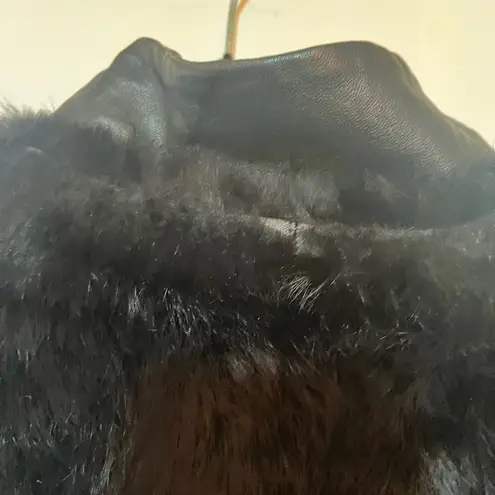 Dana Buchman Vintage fur and leather trimmed reversible vest