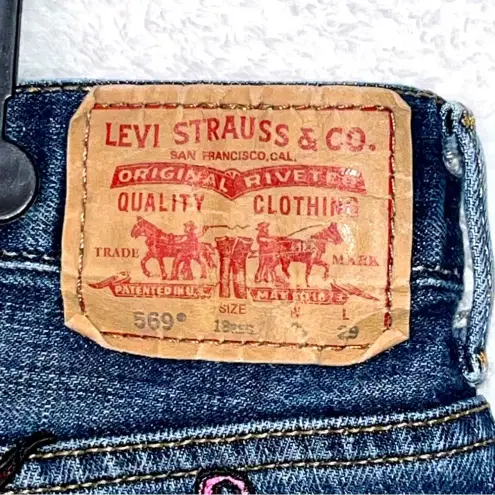 Levi's  569 Cut Off Distressed Denim Shorts Womens 30/31 Patches Y2K Festival‎