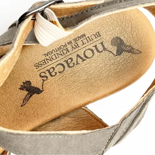 NOVACAS Cross Toebed Adjustable Ankle Straps Block Heel Sandals, EU 38 Size 7