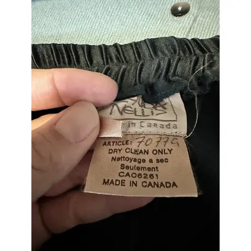 ZONDA NELLIS Duster & Pants SET Wide Leg Large 100% Silk Vintage Emerald Green