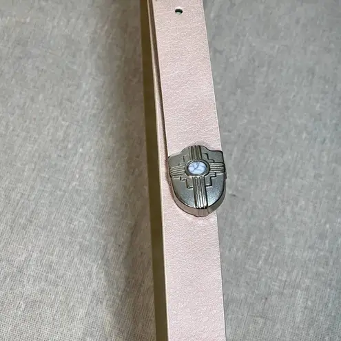 Blush Pink Vegan Leather Southwestern Style Belt S/M