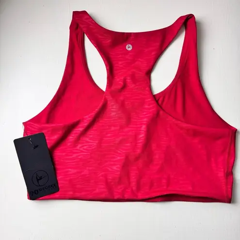 90 Degrees By Reflex Athletic Sporty Racerback Sports Bra Scorpio Zebra Red XL