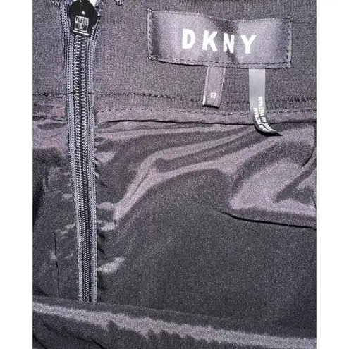 DKNY  Skirt Size 12 Large Black Rayon Nylon Spandex Lined Career Wear Pencil