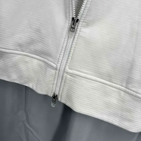 Peter Millar Womens White Zip-Up BMW Performance Logo Hoodie Small