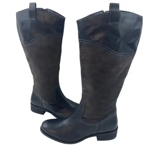 Seychelles * Boots Women’s Size 9 Charcoal Gray Suede Tall Riding Suede & Leather