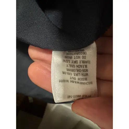 CP Shades Dark Blue Velvet Short Sleeve Top Rayon/Silk Blend Made in USA (S)