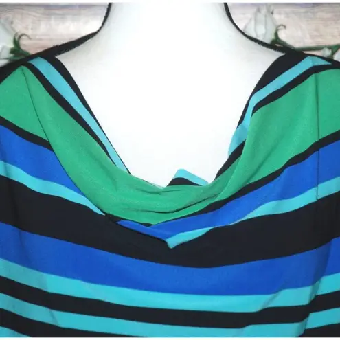 Susan Lawrence Ladies Black Open Front Cardigan With Faux Cami Size L 3/4 Sleeve