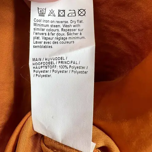 River Island Orange Button Front Tie Waist Blouse Size 12P UK / 8P US New