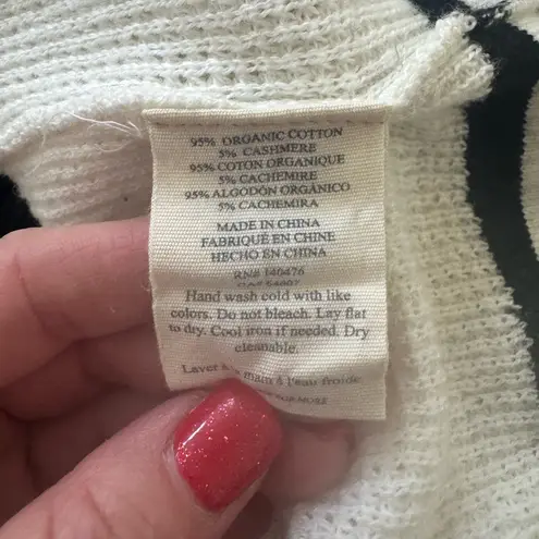 Faherty Navy and White Crew Neck Sweater Casual Activewear Size Large Beach - Image 4